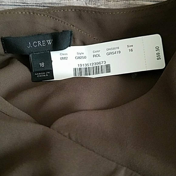 HP🏆Olive Green Dressy J. Crew top~plus size 16 - Picture 3 of 5